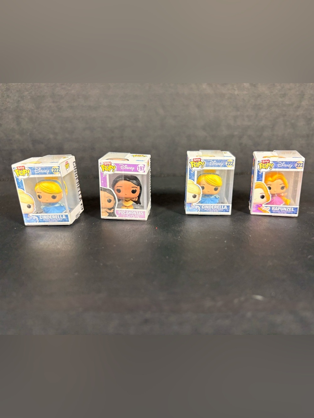 Funko Bitty Pop Disney Princess Lot of 4 Cinderella Pocahontas Rapunzel